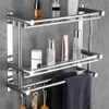 Towel Racks Practical 2 Layer Bathroom Shelf Rack Stainless Steel Shampoo Toilet Washroom Accessories294r