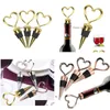 Bar Tools Bar Tools Rose Gold Sier Elegant Heart Lover Formed Red Wine Champagne Metal Wines flaskan Proppar Valentines för bröllop DRO DHSD7