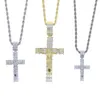 Colliers pendentifs glacés jésus croix pendentif collier pour hommes femmes avec corde chaîne Bling 5A géométrique Zircon Religion mode Hip Hop bijoux 231204