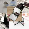Miroir Double face pliable classique, miroir de maquillage et grossissant Hd Portable avec sac en flanelle, boîte-cadeau pour client VIP 244n