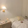 Wandlamp Vintage stof geplooid beukenhout eenvoudige frisse stijl slaapkamer nachtkastje woonkamer gang trap decoratie licht