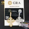 Nya ankomster Sterling Sier Högkvalitativ Iced Out Baguette Hip Hop Lab Diamond Cross Moissanite Pendant