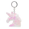 Simpatico portachiavi unicorno glitter pompon paillettes portachiavi regali per le donne ospiti souvenir di nozze accessori borsa per auto portachiavi313H