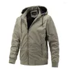 Men's Jackets Brand Warm Spliced Parka Men Casual Zipper Jacket And Hooded Windbreaker Windproof Coats Fashion Stand Collar Sport Wear