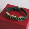 Bracelet bracelet montre cuir, noir/vert 2 couleurs, lettres classiques Zircon, bracelet créateur, Noël, Cadeau