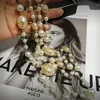 2020 korean double layerd sweater long chain pearl necklace pendant jewelry for women party267b