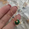 Designer ketting vrouwelijke sieraden amulet ketting vrouwelijke 18k roségouden agaat hanger gepersonaliseerde sleutelbeenketting