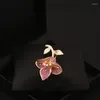 Broches de alta qualidade flor pino luxo brilhante cristal lírio broche terno feminino casaco decote jóias acessórios roupas presentes crachá 6014