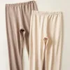 Leggings De Mujer Calentamiento Cálido Siete Pantalones Mujeres Cintura Alta Acolchado Interior Inferior Doble Terciopelo Anti Frío Otoño Invierno Sin Rastro