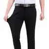 Ternos masculinos marca verão alta estiramento calças de terno de negócios masculino fino cor sólida em linha reta casual formal calças de escritório masculino plus size