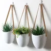 3 pièces porte-pot de fleur succulente maison décorative avec corde suspendue jardinière mur blanc pratique élégant moderne en céramique C1115317z