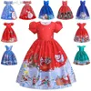 Abiti per ragazze 4 6 8 10 12 14 anni Girls Girls Christmas Party Abiti da principessa per ragazze Cartunato carino Babbo Natale Abito Snowflake Abito per bambini abiti T240415