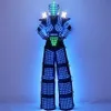 LED Robot Costume RGB Change Color LED Clothing Helmet Stilts Walker Robot283h