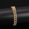 12mm Hip Hop plein strass pavé Bling glacé géométrique losange lien chaîne collier pour hommes rappeur bijoux 239o