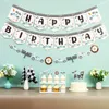 Other Event Party Supplies Funmemoir Race Car Birthday Decorations for Boys Happy Banner Racing Garland Let's Go 231205