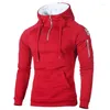 Herren Hoodies Herbst Reißverschluss Ausschnitt Hoody Sweatshirts Fleece Langarm Aufkleber Tasche Winterwärmer Laufsportbekleidung 3XL