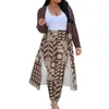 Kvinnors stickor Anpassade mode kvinnor kimono och mager långa byxor två stycken uppsättningar polynesiska stam samoan tryck