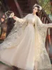 Stage Wear Dentelle Broderie Hanfu Costume Femme Été Respirant Fée Style Chinois Robe National Dance Chorus Performance Cosplay