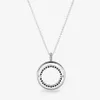 Nova chegada 100% 925 prata esterlina reversível círculo colar moda jóias fazendo para presentes femininos 258j