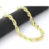 Collier à maillons en corde plaqué or jaune 10 carats épais de 7 mm pour hommes 24 282D