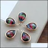 Charms Wholesale Gradient Colorf Faceted Tear Drop Gemstone Charm Small Pendant For Necklace Bracelet Making Drop Delivery Jewelry Jew Dh7Ga