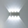 8w retângulo moderno led arandelas de parede luminária alumínio alta potência 8 led para cima para baixo lâmpada parede ponto luz da escada 2pcs260q