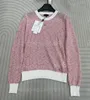 Autumn Tops Designer Sweaters For Women Clothing Fashion Pink tröja Långärmad rund hals Slim fit mode utomhus lyxiga stickade tröjor Kvinnor jumper