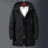 Men's Down Parkas 2023 New Winter Jackets Men White Duck Warm Hooded Long Down Jackets Autumn Casual Top Parka Male Black Fluffy Coat Beige Yellow Q231205