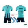 Tactische Shirts Outdoor T-shirts Aangepaste Heren Kindervoetbalshirts Pak Jongens Voetbaluniformen Futebol Shirt Sets Kit Kinderen Meisjes Sp Dhq2E