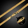 Ohrringe Halskette 7mm Klassischer Stil Flache Schlangenknochen Armband Sets Männer Frauen Fischgrätenkette Gold Gefüllt Jewelry332n