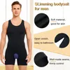 Herrkroppsformar herrar ärmlös full shaper underkläder bantning kompression bodysuit formewear mage kontroll fajas para hombres