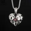 Pendant Necklaces Mens Stainless Steel Necklace Fangs Skull Mask Retro Gothic Punk Style Monster Jewelry GiftPendant194Y