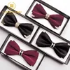 العلاقات القوس تتزوج Get Groommsman Solid Color Burgundy Brothers Men's Bow Tie Teed Students 'JK 231204