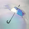 Modna laserowa tęczówka przezroczysta MS Apollo Waterproof UV Super rozmiar świeży długi uchwyt Parasol Rain 201112237E