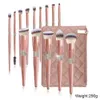 Makeup Brushes Luxury Bling Pink Cosmetic Brush 14pc Custom Glitter Tool Vegan Face Cleaning Brush Set Make Up Borstes Q231205