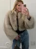 Women's Fur Faux Fur Veste chaude en fausse fourrure pour femme cardigan en peluche a manches longues manteau elegant a 231205