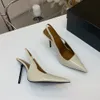 High Heel Paloma slingback pumps with Patent leather Pointed Toes elasticated slingback strap dress shoes party women's Luxury Designers factory footwear with box