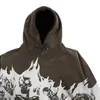 رجال الرجل هوديز من النوعية الترويجية الكبيرة Y2K الألفية للرياح المغطاة بغطاء الجمجمة Traf Stitch Sweater زوجين الخريف و الشتاء معطف Longsleeved للرجال 231204