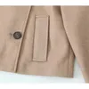レディースジャケットイェンキー女性ショートダブル胸肉コート長袖ハイカラー女性ポケット秋の冬ジャケット