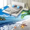 Peinture de plancher moderne 3d Seascape Beach Floor peinture mural-3d pvc wallpaper auto-adhésif peint au sol-3d3019