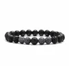 Frisado 8mm preto lava pedra turquesa grânulo difusor de óleo essencial pulseira para mulheres homens jóias entrega gota pulseiras dhale