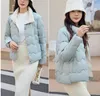 Jaquetas femininas 2023 inverno feminino para baixo manga longa gola botão jovem senhora elegante casacos quente leve outerwear