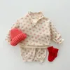 Kleidungssets Kleinkinder Frühling Herbst Baumwolle Kleidung Baby Mädchen Junge Blumendruck Koreanischen Stil Sweatshirt Hosen Zweiteilige Set Trainingsanzug
