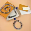 Colored zircon splicing men's chain necklace Italian design fashion street trend bracelet accessories299r