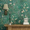 American Pastoral Flower and Bird Wallpaper Vintage BPPLE Tree Mural Wallpapers Roll Green Yellow Wall Paper Papier Peint335d