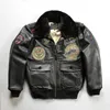 G1 Wings of Gold Leather Bomber Jacket GITG flight suit Thickened sheepskin