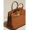 Kinbirk Bolsa Feminina Clássica Genuína Alta Togo Camada Feminina de Couro Designer Premium Feito à Mão Top Bolsa de Couro Bolsas com Padrão de Lichia 25/30 KZ9Z03ZC