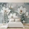 Papier peint floral pour murs rétro simple fleur en relief, personnalisez votre papier peint de décoration intérieure atmosphérique haut de gamme préféré296a