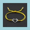 Charm Bracelets Love Heart Bracelet Women Men Lovers Wish Good Lucky Red String Braided Adjustable Couple Friendship Jewelry Drop Del Dh9Zn