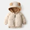 Cappotto per bambini Abbigliamento in cotone Ispessito Piumino per bambina Giacca per bambini Cappotto invernale caldo Cerniera con cappuccio Costume Capispalla per ragazzi 231204